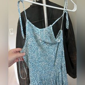 Blue Paisley Halter Jumpsuit